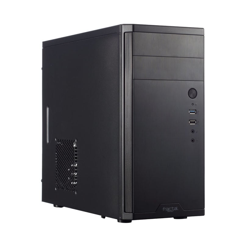 Fractal Design Core 1100 Micro ATX Tower Case, ATX/mATX/Mini-ITX, 1x 120mm Fan, Brushed Aluminium Front, Black