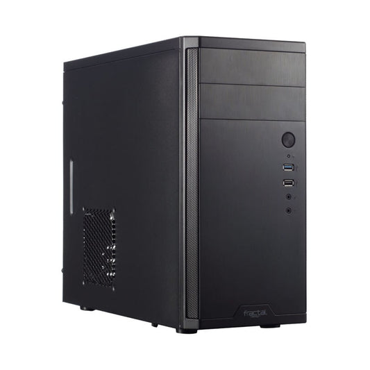 Fractal Design Core 1100 Micro ATX Tower Case, ATX/mATX/Mini-ITX, 1x 120mm Fan, Brushed Aluminium Front, Black