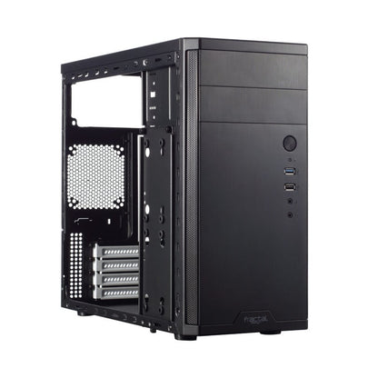 Fractal Design Core 1100 Micro ATX Tower Case, ATX/mATX/Mini-ITX, 1x 120mm Fan, Brushed Aluminium Front, Black