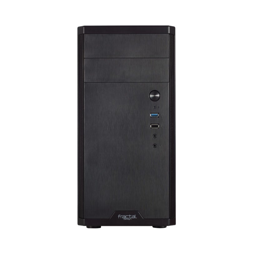 Fractal Design Core 1100 Micro ATX Tower Case, ATX/mATX/Mini-ITX, 1x 120mm Fan, Brushed Aluminium Front, Black