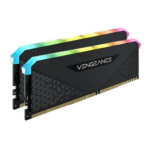 Corsair Vengeance RGB RS 16GB Memory Kit (2 x 8GB), DDR4, 3200MHz, CL16, XMP 2.0, 6 LEDs, Black, DIMM Memory - PC Gear UK