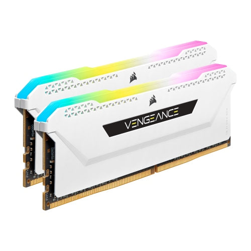 Corsair Vengeance RGB Pro SL 16GB Kit (2 x 8GB), DDR4, 3200MHz (PC4-25600), CL16, XMP 2.0, White - PC Gear UK