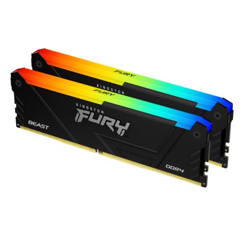 Kingston Fury Beast RGB 16GB Kit (2 x 8GB), DDR4, 3200MHz (PC4-25600), CL16, XMP, DIMM Memory - PC Gear UK