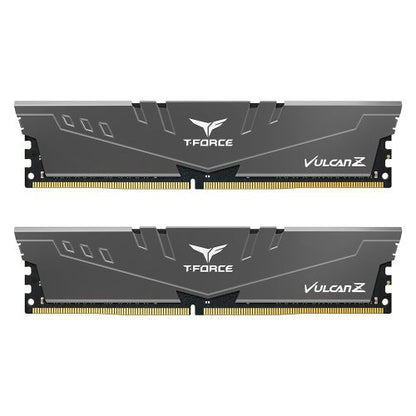 Team T-Force Vulcan Z 16GB Kit (2 x 8GB), DDR4, 3200MHz (PC4-25600), CL16, XMP 2.0, DIMM Memory, Grey - PC Gear UK
