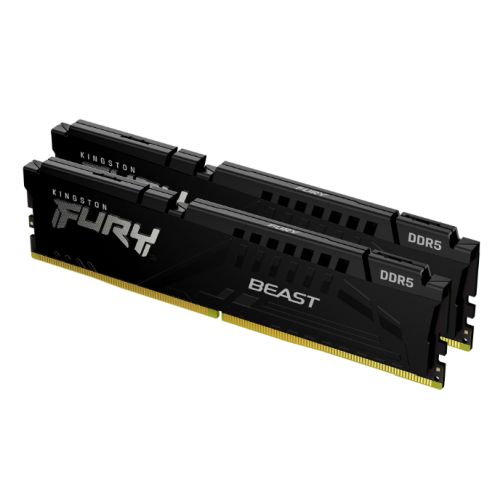 Kingston Fury Beast 16GB Kit (2 x 8GB), DDR5, 5600MHz, CL40, 1.25V, ECC, XMP 3.0, PMIC, DIMM Memory - PC Gear UK