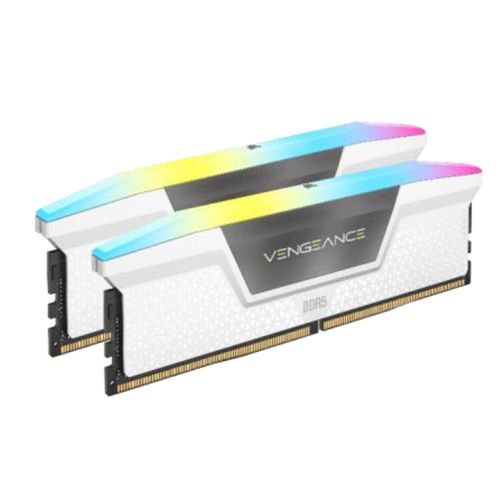 Corsair Vengeance RGB 32GB Kit (2 x 16GB), DDR5, 5200MHz (PC5-41600), CL40, 1.25V, XMP 3.0, PMIC, DIMM Memory, White - PC Gear UK