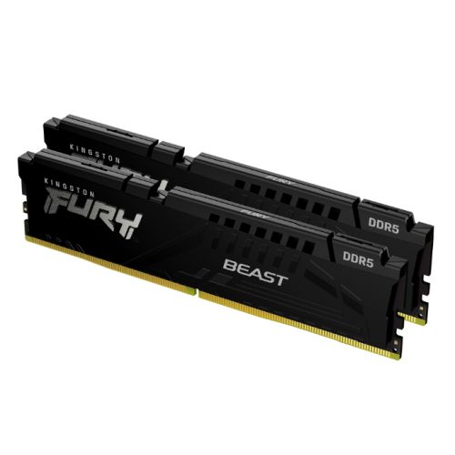 Kingston Fury Beast 32GB Kit (2 x 16GB), DDR5, 6000MHz, CL30, 1.4V, ECC, PMIC, AMD EXPO & Intel XMP 3.0, Black, DIMM Memory - PC Gear UK