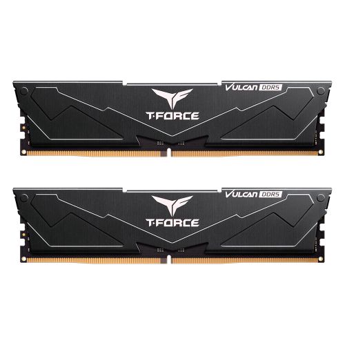 Team T-Force Vulcan 32GB Kit (2 x 16GB), DDR5, 6000MHz (PC5-48000), CL38, ECC, AMD EXPO & Intel XMP 3.0, PMIC, DIMM Memory, Black - PC Gear UK
