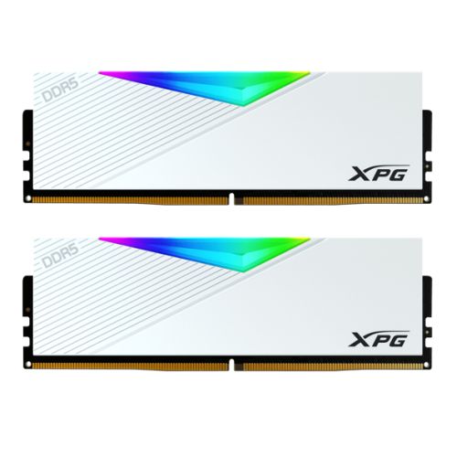 ADATA XPG Lancer RGB 32GB Kit (2 x 16GB), DDR5, 6400MHz, CL32, 1.4V, ECC, AMD EXPO & Intel XMP 3.0, PMIC, DIMM Memory, White - PC Gear UK
