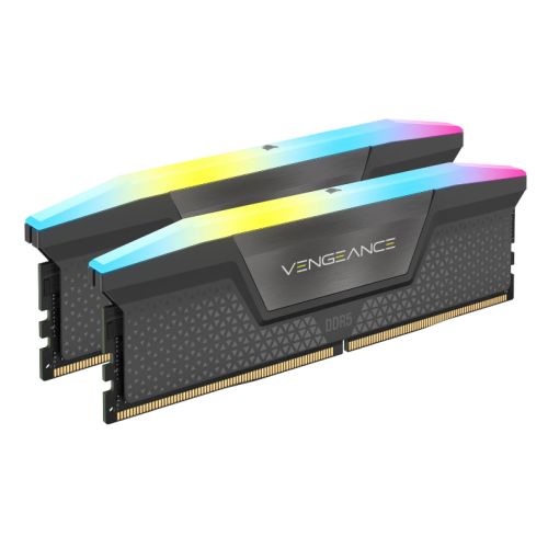 Corsair Vengeance RGB 64GB Kit (2 x 32GB), DDR5, 6000MHz (PC5-48000), CL30, 1.4V, AMD EXPO & Intel XMP 3.0, PMIC, Black, DIMM Memory - PC Gear UK