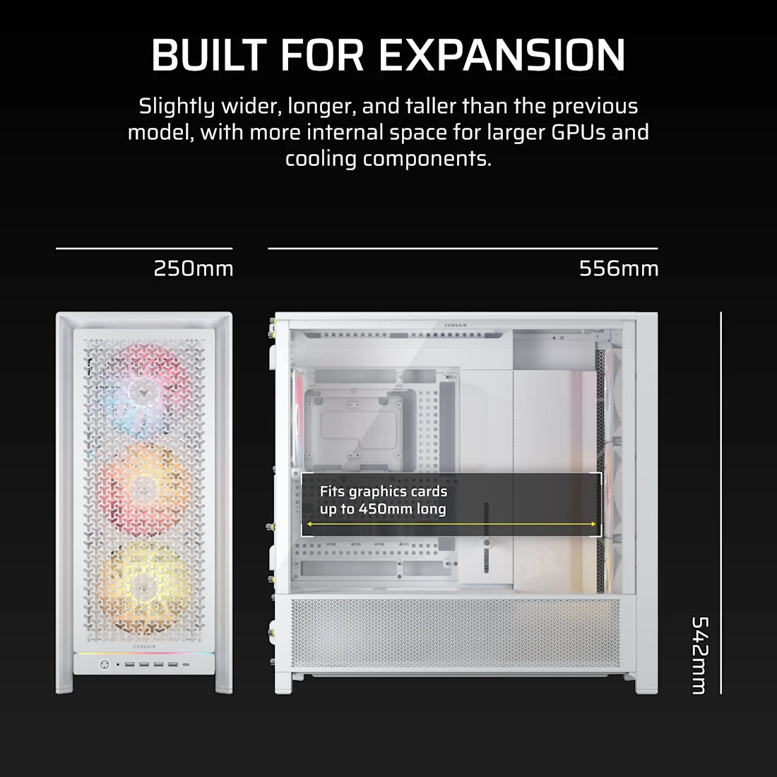 Corsair FRAME 5000D RS ARGB Mid-Tower PC Case - White