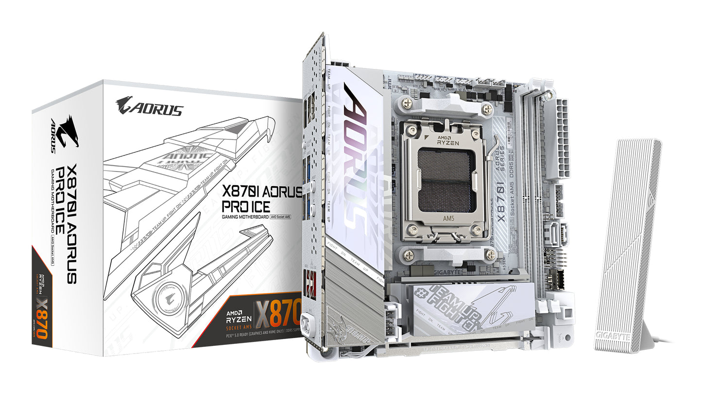 GIGABYTE X870I AORUS PRO ICE, AMD X870, Socket AM5, Mini-ITX