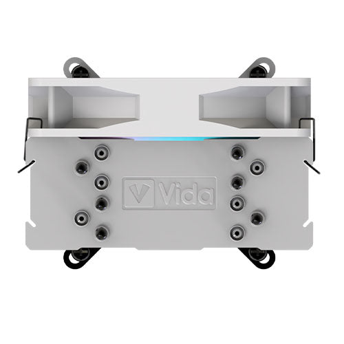 Vida Boreas White ARGB Heatsink & Fan, Intel/AMD, 2000RPM Hydraulic Fan, 6 Copper Heatpipes, 220W TDP *ARGB and Optional Plain Fans Included* - PC Gear UK