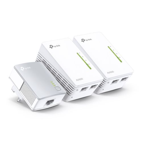 TP-LINK (TL-WPA4220T KIT) 300Mbps AV600 Wireless N Powerline Adapter Triple Kit - PC Gear UK