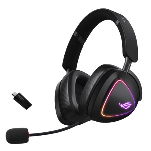 Asus ROG DELTA II Tri-Mode Wireless Gaming Headset, 2.4GHz/Btooth/3.5mm Jack, 50mm Titanium Drivers, DualFlow Audio, 110-Hour Battery, RGB - PC Gear UK