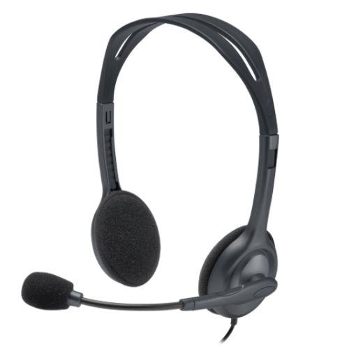 Logitech H111 Headset, 3.5mm Jack, 180° Rotating Mic, 2.35M Cable - PC Gear UK