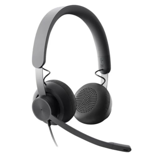 Logitech Zone Wired MSFT Headset, USB-C (USB-A Adapter), 40mm Drivers, Flip-to-Mute Noise-Canceling Mic, In-line Controls - PC Gear UK