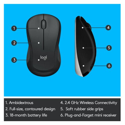 Logitech MK540 Advanced Wireless Keyboard and Mouse Desktop Kit, Spill Resistant - PC Gear UK