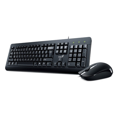 Genius KM-160 Wired USB Keyboard & Mouse Combo - UK Layout, Black