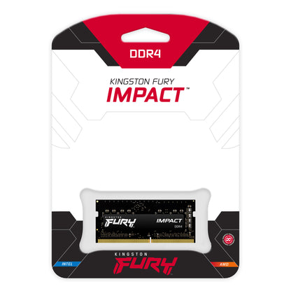 Kingston FURY Impact, 16GB, DDR4, 3200MT/s, CL20, 260-pin SO-DIMM, Laptop Memory