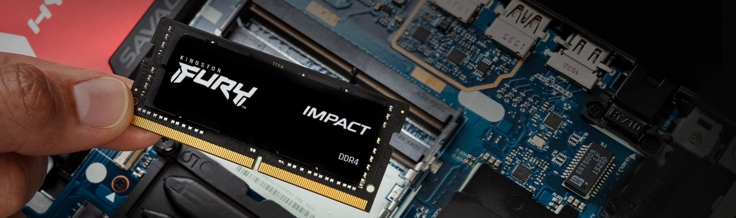 Kingston FURY Impact, 16GB, DDR4, 3200MT/s, CL20, 260-pin SO-DIMM, Laptop Memory