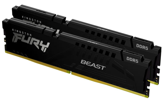 Kingston FURY Beast, 16GB Kit (2x8GB), DDR5, 5200MT/s, CL40, 288-pin DIMM, Black, Desktop Memory