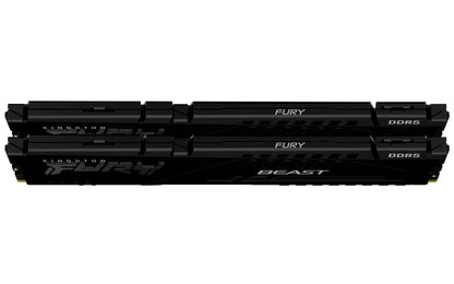 Kingston FURY Beast, 16GB Kit (2x8GB), DDR5, 5200MT/s, CL40, 288-pin DIMM, Black, Desktop Memory