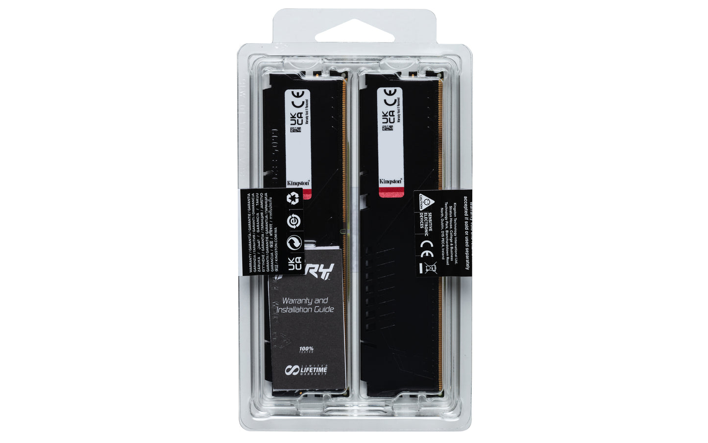 Kingston FURY Beast, 16GB Kit (2x8GB), DDR5, 5200MT/s, CL40, 288-pin DIMM, Black, Desktop Memory