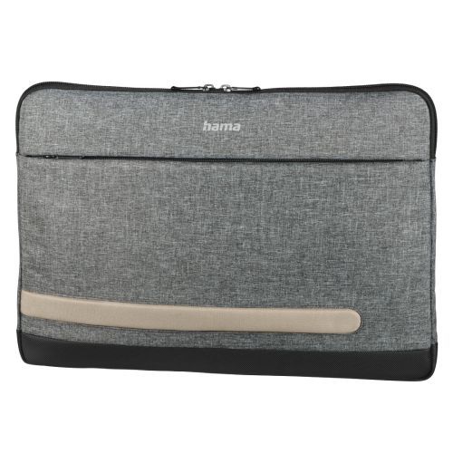 Hama Terra Laptop Sleeve, Up to 13.3", Padded Compartment, Front Pocket, Grey - PC Gear UK