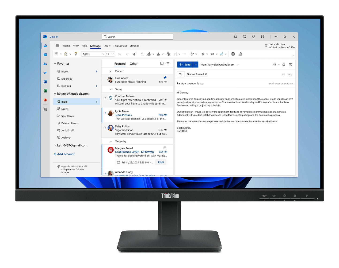 Lenovo ThinkVision S24-4e, Full HD 1920x1080, 100Hz, 4ms, 16:9, WLED Monitor