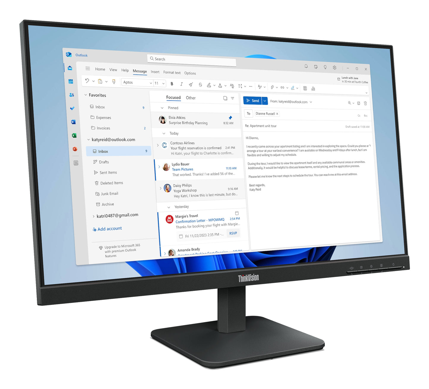 Lenovo ThinkVision S24-4e, Full HD 1920x1080, 100Hz, 4ms, 16:9, WLED Monitor