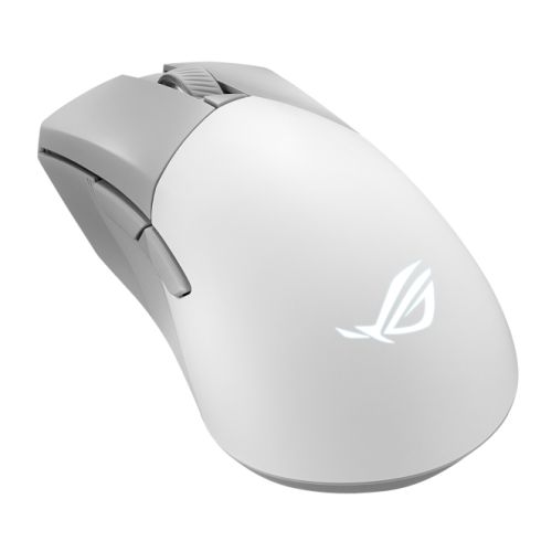 Asus ROG Gladius III Wireless/Bluetooth/USB Aimpoint Gaming Mouse, 36000 DPI, Swappable Switches, 0 Click Latency, RGB, Mouse Grip Tape, White - PC Gear UK