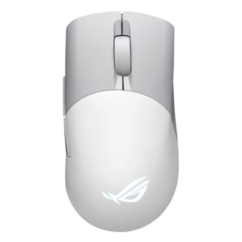 Asus ROG Keris AimPoint Wired/Wireless/Bluetooth Optical Gaming Mouse, 36000 DPI, Swappable Switches, RGB, Mouse Grip Tape, White - PC Gear UK