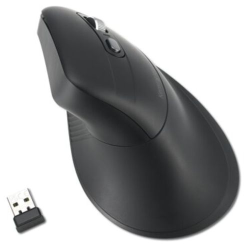 Kensington Pro Fit Ergo MY630 EQ Rechargeable Wireless/Bluetooth Vertical Mouse, Connect to 3 Devices, 2400 DPI, 4 Months Battery, Black *Right Handed version* - PC Gear UK