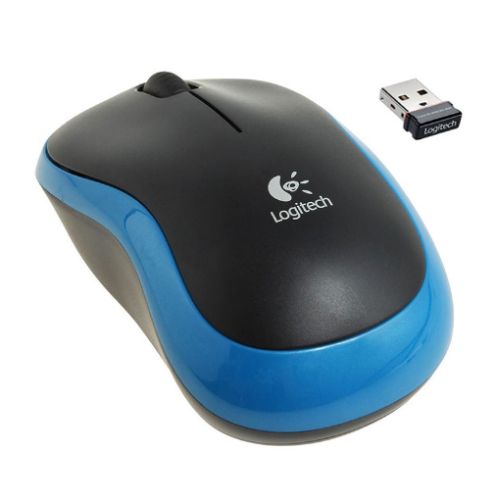 Logitech M185 Wireless Notebook Mouse, USB Nano Receiver, Black/Blue - PC Gear UK