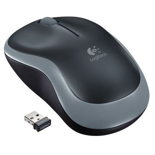 Logitech M185 Wireless Notebook Mouse, USB Nano Receiver, Black/Grey - PC Gear UK