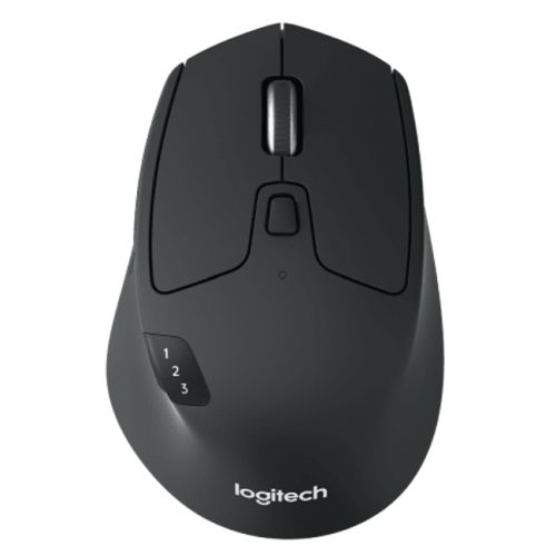 Logitech M720 Triathlon Wireless Optical Mouse, Easy Device Switch, 1000 DPI, 8 Buttons, Hyper Fast Scroll, Black - PC Gear UK