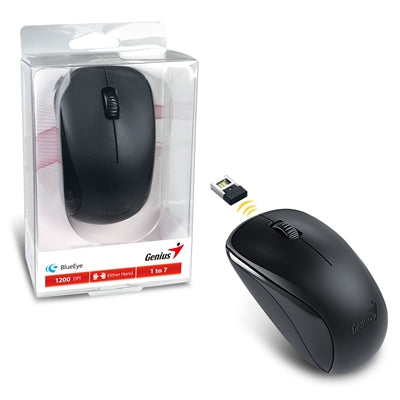 Genius NX-7000 Wireless Mouse - 2.4GHz, 1200 DPI, Ambidextrous, Black