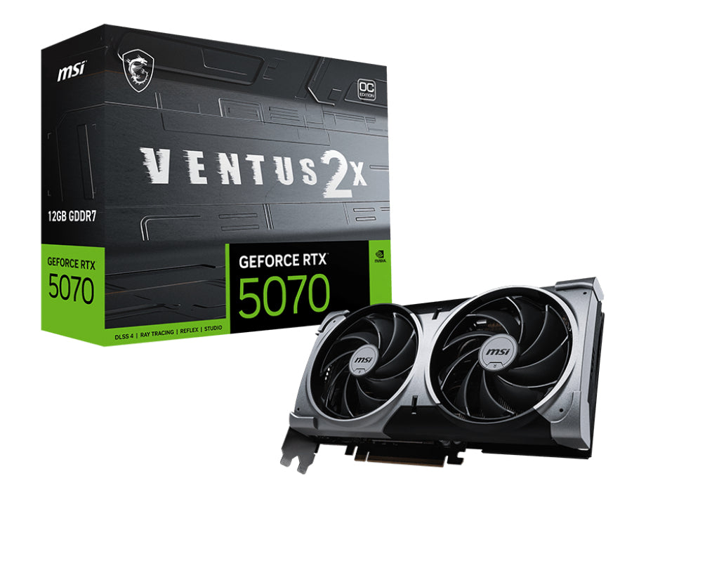 MSI GeForce RTX 5070 12G VENTUS 2X OC, 12GB GDDR7, PCIe 5.0 Graphics Card