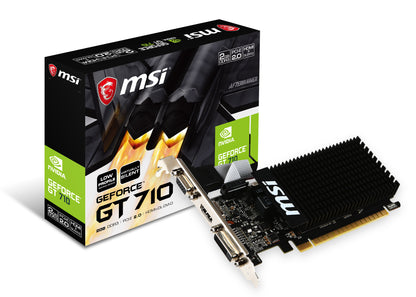 MSI GeForce GT 710 2GD3H LP, 2GB GDDR3, Low Profile, Passive Cooling