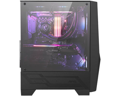 MSI MAG Forge 100R, Midi Tower ATX Gaming Case, 2x 120mm ARGB Fans, 4mm Tempered Glass, Mesh Front, 330mm Radiator Support, ATX/mATX/Mini-ITX, Black