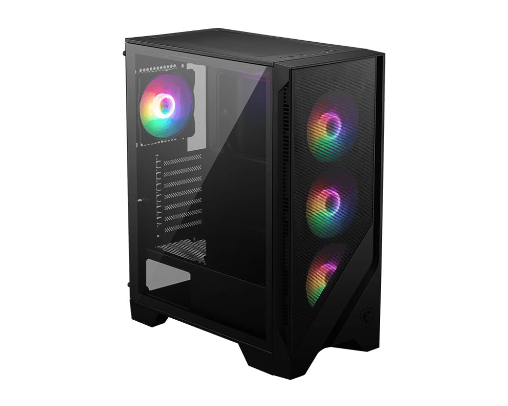 MSI MAG Forge 120A AIRFLOW, Midi Tower ATX Gaming Case, 6x 120mm ARGB Fans, Tempered Glass, Mesh Front, ATX/mATX/Mini-ITX, Black