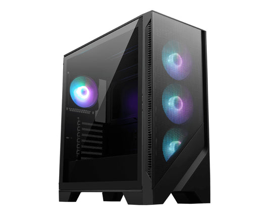 MSI MAG Forge 320R AIRFLOW, Micro Tower Gaming Case, 4x 120mm ARGB Fans, Tempered Glass, Mesh Front, 360mm Radiator Support, Micro-ATX/Mini-ITX, Black