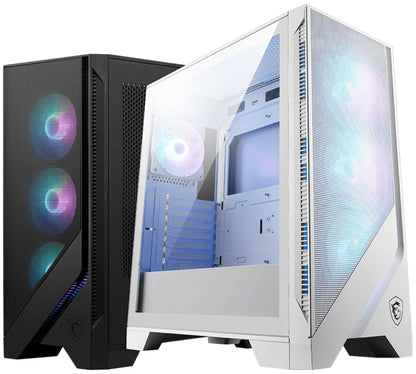 MSI MAG Forge 320R AIRFLOW, Micro Tower Gaming Case, 4x 120mm ARGB Fans, Tempered Glass, Mesh Front, 360mm Radiator Support, Micro-ATX/Mini-ITX, White