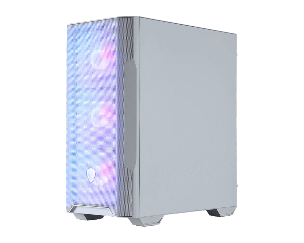 MSI MAG Forge M100R Micro-ATX Gaming Case, Tempered Glass, 4x ARGB Fans, White