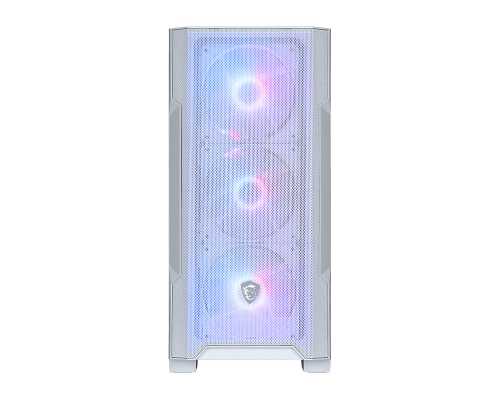 MSI MAG Forge M100R Micro-ATX Gaming Case, Tempered Glass, 4x ARGB Fans, White