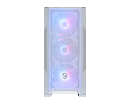 MSI MAG Forge M100R Micro-ATX Gaming Case, Tempered Glass, 4x ARGB Fans, White