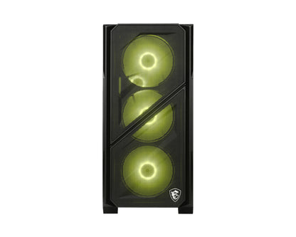 MSI MAG Forge M110R AIRFLOW, Mini Tower Gaming Case, 4x 120mm ARGB Fans, 3mm Tempered Glass, 240mm Radiator Support, Micro-ATX/Mini-ITX, Black
