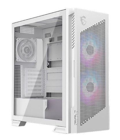 MSI MPG Velox 300R AIRFLOW PZ, Midi Tower EATX Gaming Case, Dual Layer Blades Fans, 1-to-4 ARGB Hub, 3x 360mm Radiator Support, EATX/ATX/mATX/Mini-ITX, White