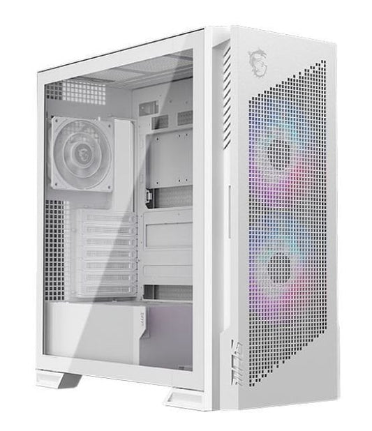 MSI MPG Velox 300R AIRFLOW PZ, Midi Tower EATX Gaming Case, Dual Layer Blades Fans, 1-to-4 ARGB Hub, 3x 360mm Radiator Support, EATX/ATX/mATX/Mini-ITX, White